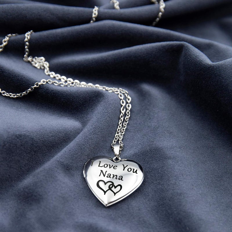 PHOCKSIN Locket Necklace for Women Black/Gold/Silver Locket Necklace Oval/Round/Heart Photo Necklace New Years Gifts for Girls - Image 3